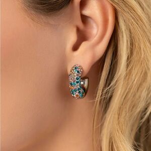 Modern Heart Orange Hoop Earrings